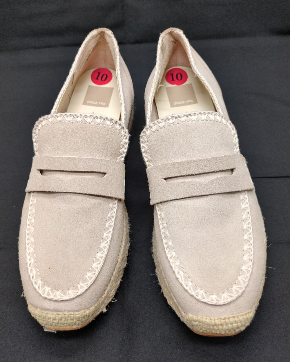 Dolce Vita Jalia Taupe Suede Sneakers Loafers Espadrille Womens Size 10